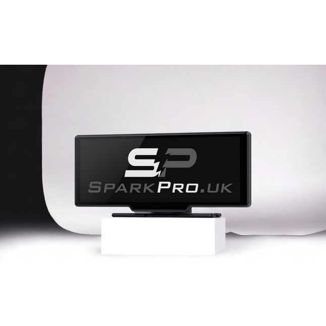 SparkPro.UK device on a stand with a white background